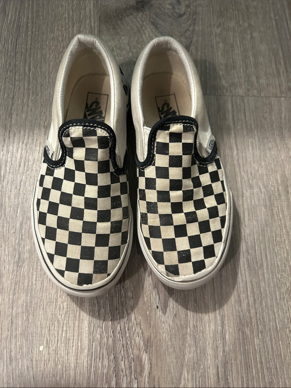 Vans Kids Slip-On Shoes in Black and White Checkerboard